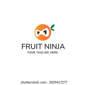 fruit ninja modern logo vector