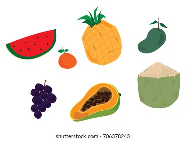 Fruit no border cartoon vector