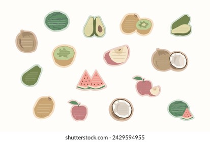 Fruit Note Vector Illustration in Flat Style