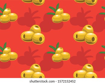 Fruit Olives Keto Vector Seamless Background Wallpaper-01