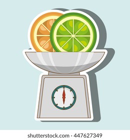 fruit  on balance isolated icon design, vector illustration  graphic 
