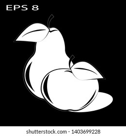fruit on black background isolated object symbol icon