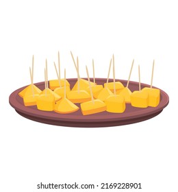 Fruit on stick icon cartoon vector. Food spanish. Spain paella
