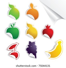 Fruit on stickers.