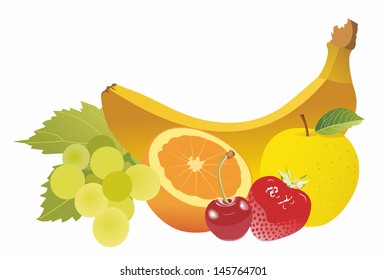 fruit on a white background