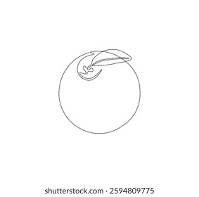 Fruit orange continuous line. Continuous one line drawing Fruit orange. Healthy fruit concept. single line drawing