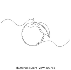 Fruit orange continuous line. Continuous one line drawing Fruit orange. Healthy fruit concept. single line drawing