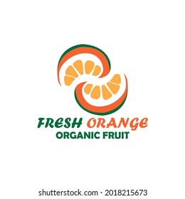 fruit orange design logo vector