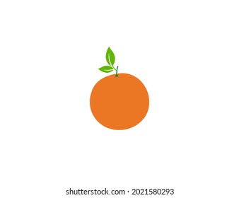Fruit, orange icon. Vector illustration. Flat design.