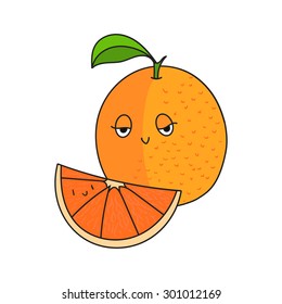 Fruit orange vector illustration
