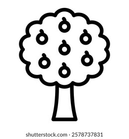 Fruit Orchard Vector Line Icon Design