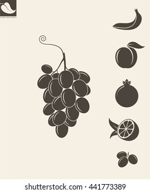 Fruit. Organic food. Icon set