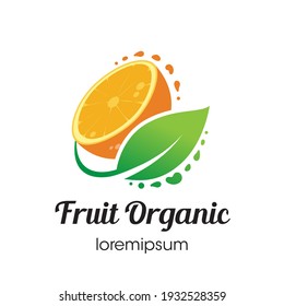 Fruit Organic Orange logo or symbol template design