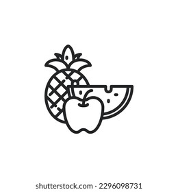 Fruit outline icons. Vector illustration. Isolated icon suitable for web, infographics, interface and apps.
