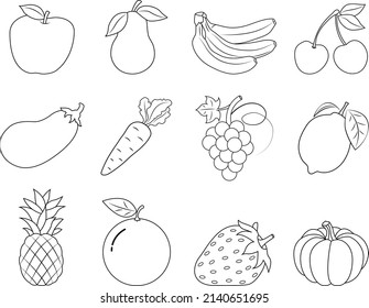 Obstübersicht einzeln auf weißem Hintergrund