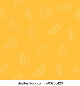 Fruit outline isometric pattern