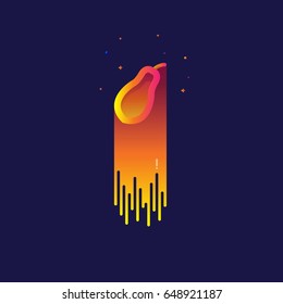 Fruit papaya icon Vector illustratio development. Creative idea. on blue background