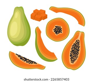 Fruit papaya isolated on white background