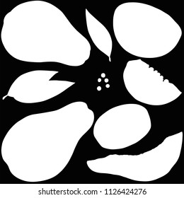 Fruit papaya, vector, silhouette