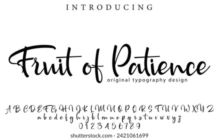 Fruit of Patience Font Stylish brush painted an uppercase vector letters, alphabet, typeface