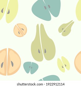 Fruit pattern, apples, pears, oranges, pattern for any material