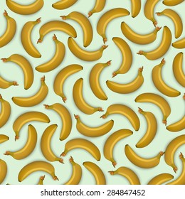 Fruit pattern. Background from bananas with realistic shadows