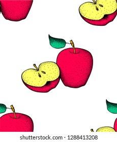 fruit pattern background graphic apple.