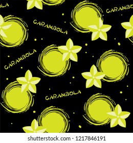 fruit pattern background graphic Carambola