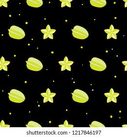 fruit pattern background graphic Carambola