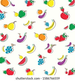 Fruit pattern colorful vector illustration for merchandise apparel and clothing, fashion, wallpaper, background illustration