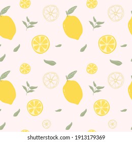 fruit pattern design, lemon seamless pattern