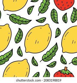 Entwürfe von Obstmustern, Illustrationen für Kleidung, Wallpaper, Hintergründe, Poster, Bücher, Banner und mehr