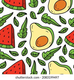 Entwürfe von Obstmustern, Illustrationen für Kleidung, Wallpaper, Hintergründe, Poster, Bücher, Banner und mehr