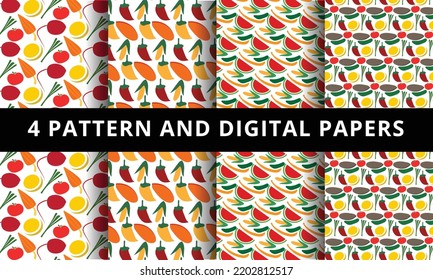 Fruit Pattern and Digital Paper.
Vector Fruit Pattern and Digital Paper.