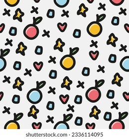 fruit pattern doodle cartoon illustration