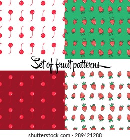 Fruit pattern, hand drown, vector eps 10