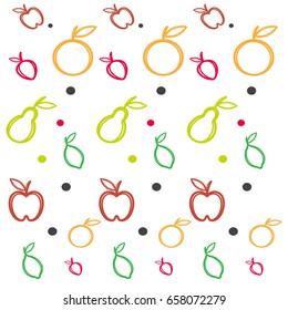 Fruit Pattern Icon set Vector