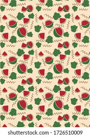 Fruit Pattern Illustration Background Art. seamless pattern. botanical illustration. botanical wallpaper. botanical vector. illustration
