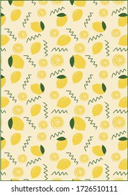 Patrón de Frutos Ilustración Fondo Arte. Patrón sin fisuras. ilustración botánica. fondo de pantalla botánico. vector botánico. ilustración
