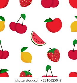Fruit pattern on white background 