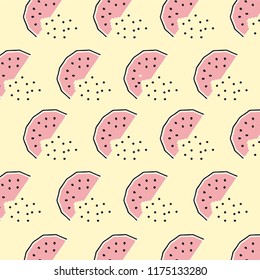Fruit pattern with strawberries on a light background. Cut strawberries