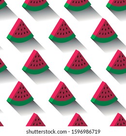 Fruit pattern. Texture and / or repetitive background of a watermelon. Drawing of a watermelon with repetition to decorate. Editable vector.