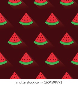 Fruit pattern. Texture and / or repetitive background of a watermelon. Drawing of a watermelon with repetition to decorate. Editable vector.