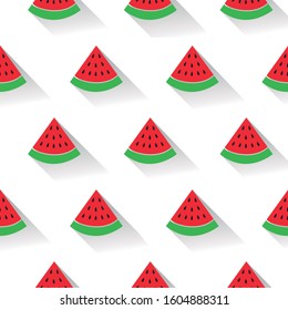 Fruit pattern. Texture and / or repetitive background of a watermelon. Drawing of a watermelon with repetition to decorate. Editable vector.