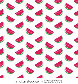 Fruit pattern. Texture and / or repetitive background of a watermelon. Drawing of a watermelon with repetition to decorate. Editable vector.