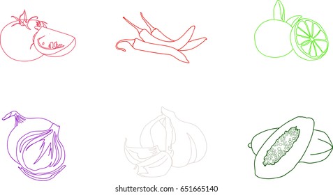 Fruit pattern,ingredient papaya salad