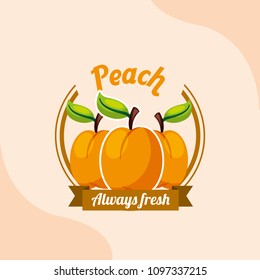 fruit peach always fresh emblem