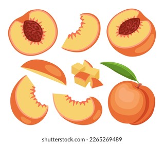 Fruit peach isolated on white background