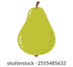 Fruit pear in cartoon hand drawn simple style. Editable variable color
