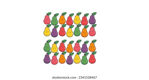fruit pear full colour pattern vector summer